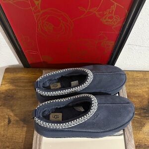 UGG Blue Platform Tazzman Suede Slip-On Shoes